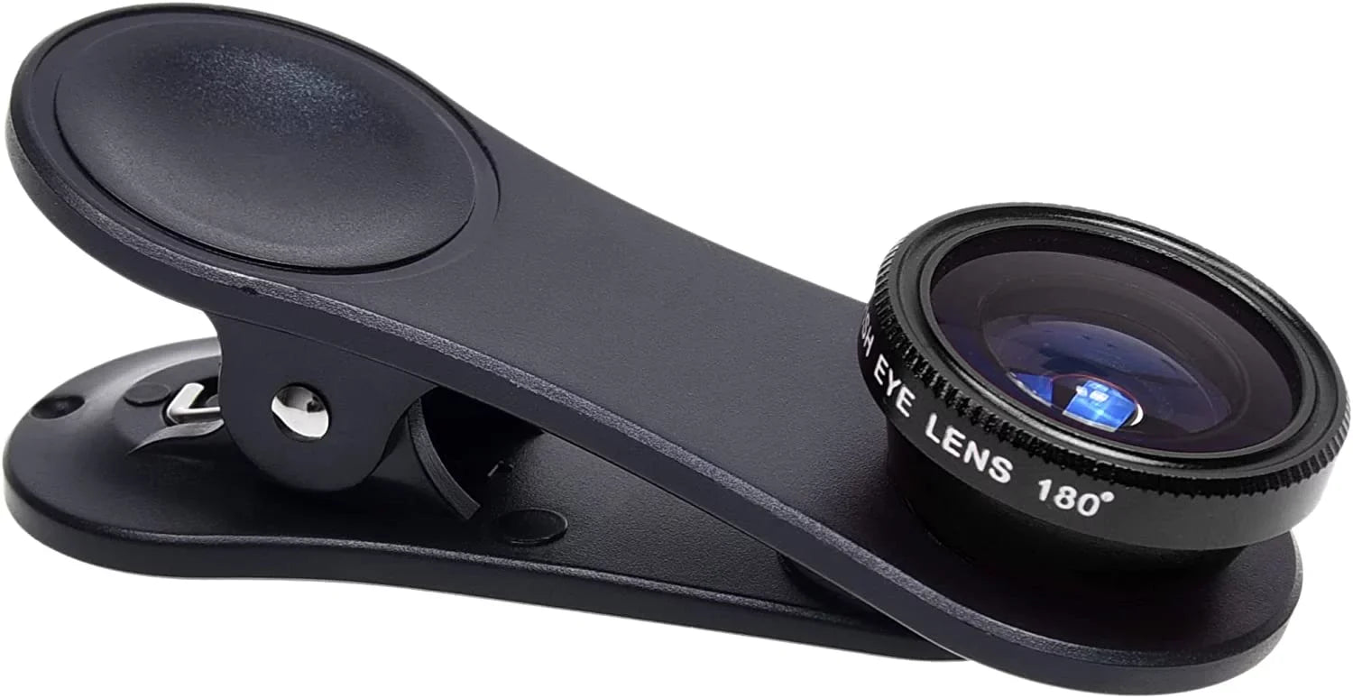 Universal 3 in 1 Cell Phone Camera Lens Kit for Sizemartphones Including - Fish Eye Lens / 2 in 1 Macro Lens & Wide Angle