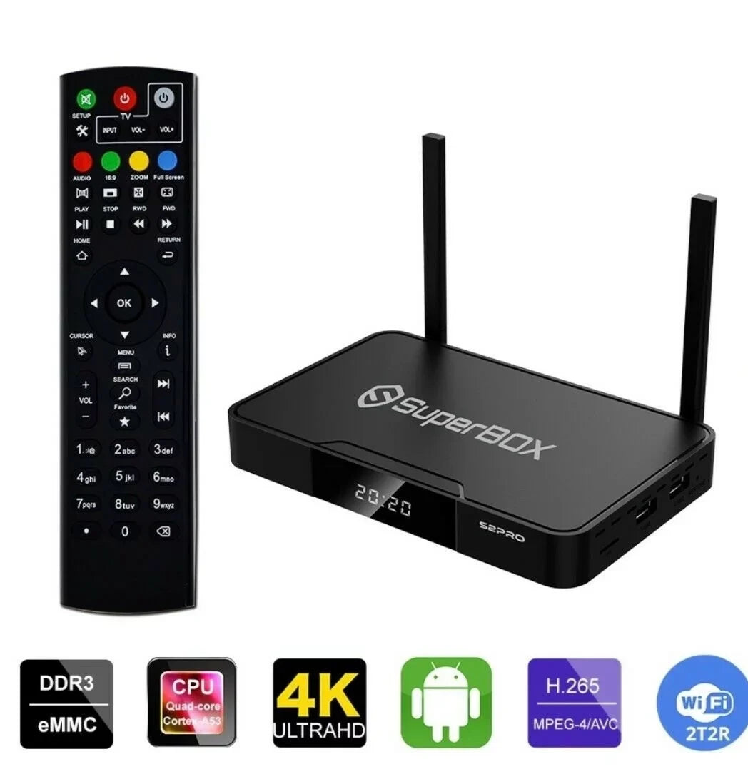 superbox s2 pro Powered by Android 9 Output USizeB3.0 2GB RAM 16GB ROM mini computer