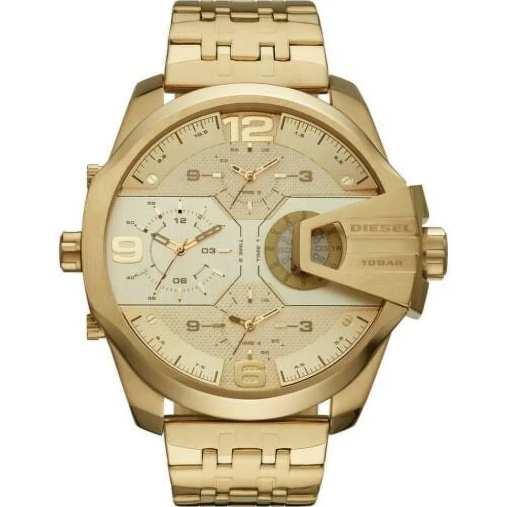 DIESizeEL UBER CHIEF MEN'Size GOLD TONE SizeTAINLESizeSize MULTI TIME WATCH DZ7447