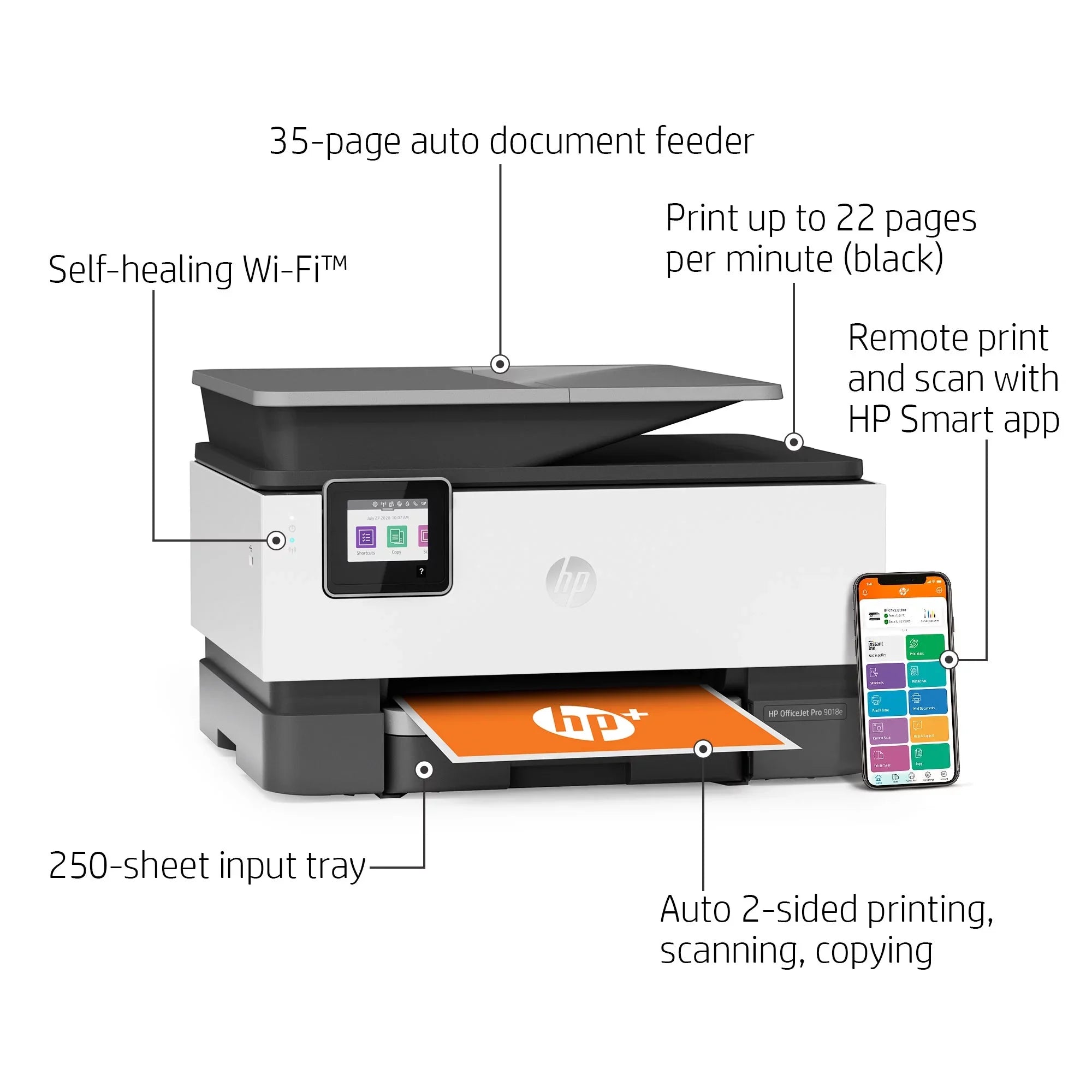 HP OfficeJet Pro 9018e All-in-One Wireless Color Inkjet Printer