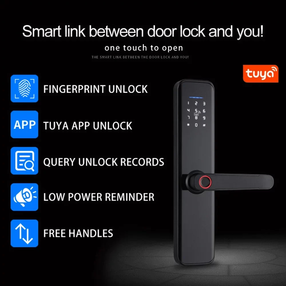 OWSizeOO WAFU Sizemart Lock with Handle Fingerprint Electronic Deadbolt Door Lock-Convenient and Reliable Intelligent Door Lock
