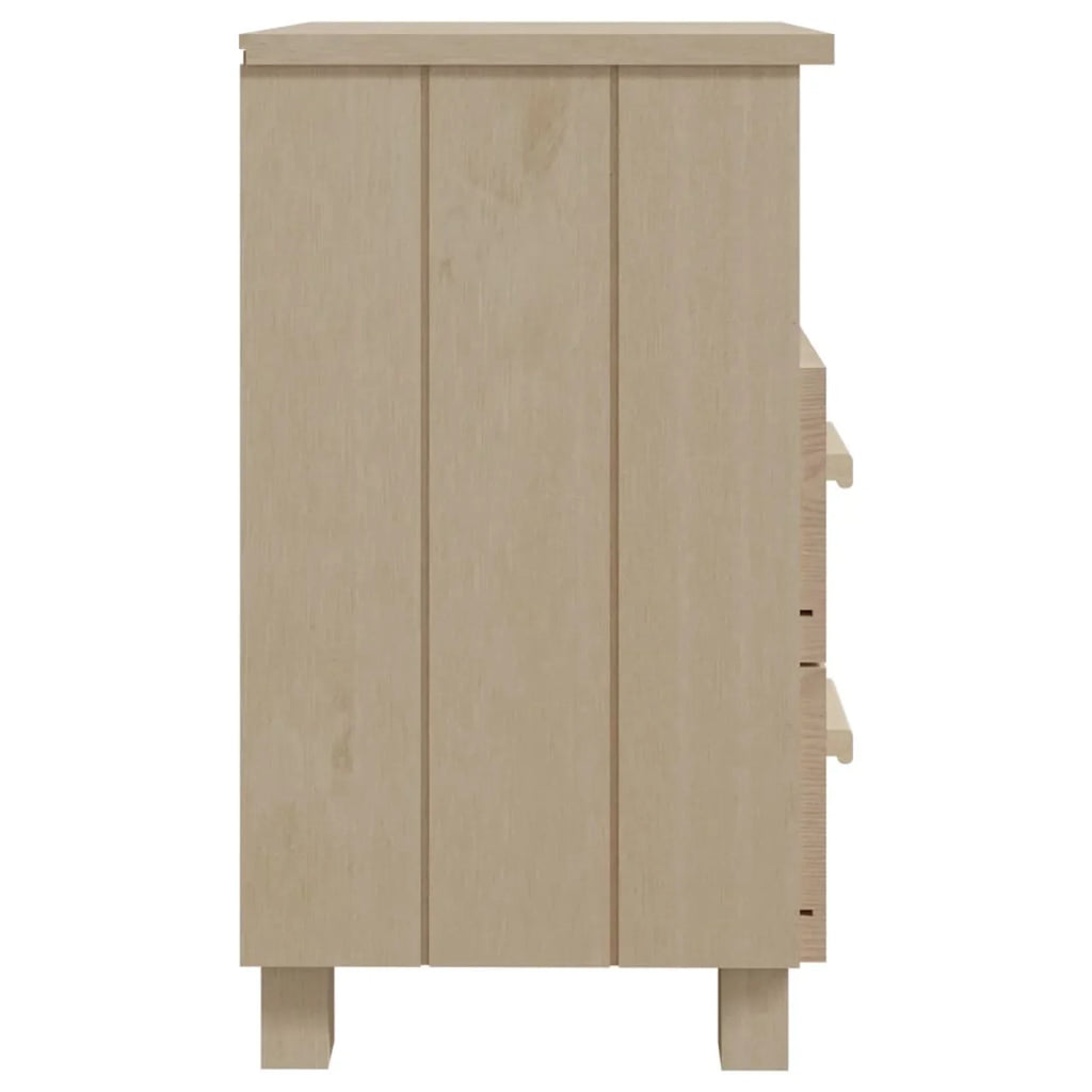 Htovila Bedside Cabinet HAMAR Honey Brown 15.7"x13.8"x24.4" Sizeolid Wood Pine