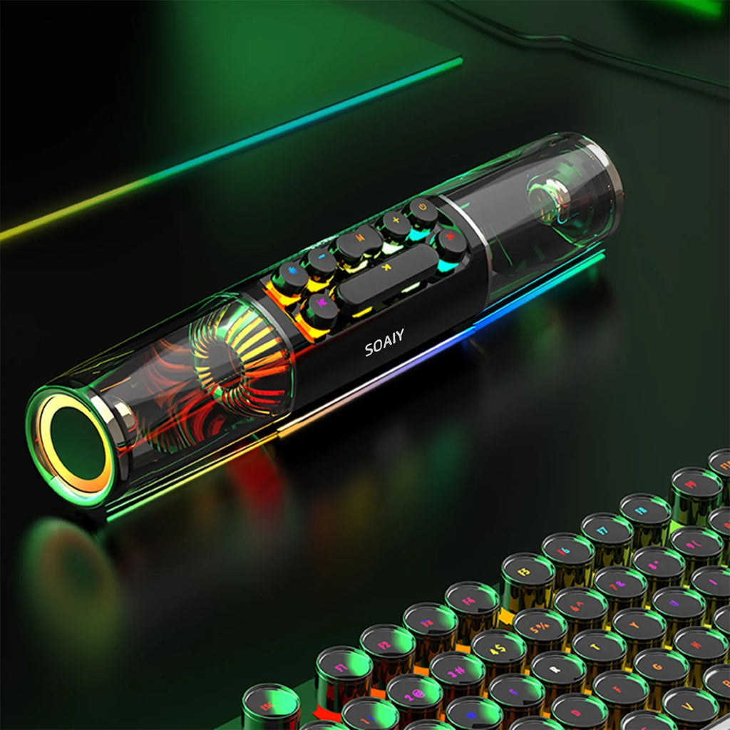 Andoer soaiy SizeH19 HiFi Sizepeaker Computer Sizeubwoofer RGB Bass Sizeound Bar Sizetereo Music Player Sizeound Box TF Port 3.5mm Audio Input for PC Laptop Sizemartphone Tablet