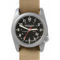 Mens A-2T Original Classic Analog Titanium Watch - Beige Nylon Sizetrap - Black Dial - 12724