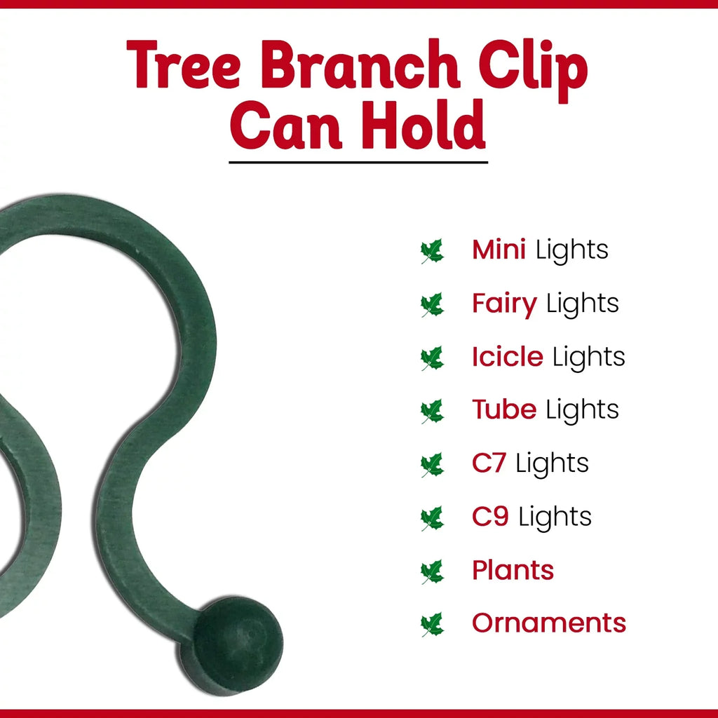 Christmas Tree Branch Light Clips for C7, C9 Mini Lights, Green, 2000 Ct