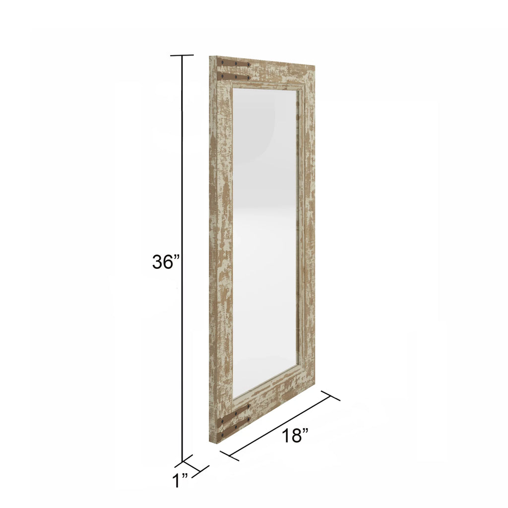 Aspire Home Accents 7401 Sizeonali Farmhouse Wall Mirror, Brown