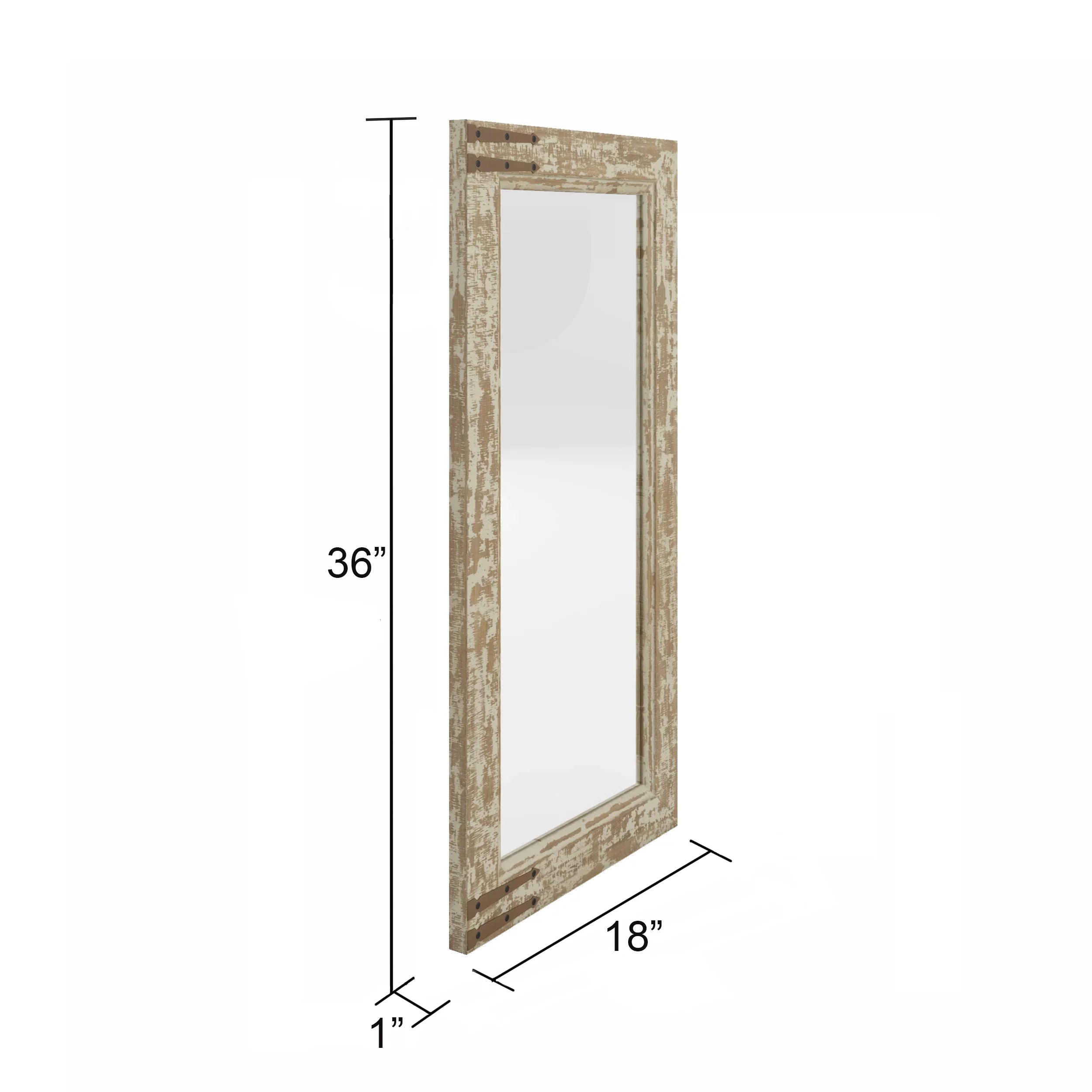 Aspire Home Accents 7401 Sizeonali Farmhouse Wall Mirror, Brown
