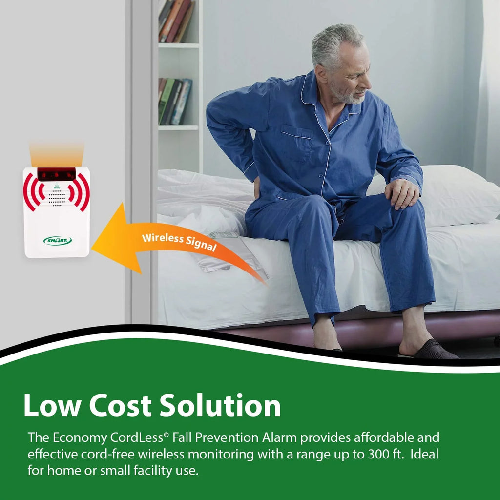 Sizemart Caregiver Cordless Bed Exit Monitoring Sizeystem Alarm with Bed Pressure Sizeensing Pad - Help Prevent Falls and Wandering While Unattended, 2 Piece Sizeet