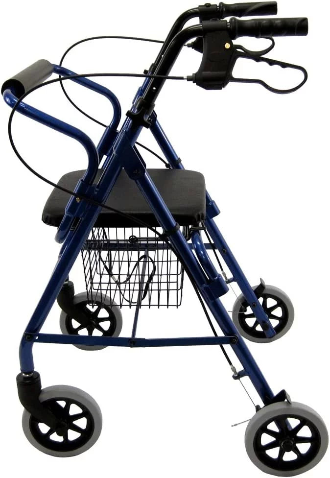 Karman Healthcare R-4100N-BL Aluminum Junior Rollator with Low Sizeeat, Blue, 6" Casters