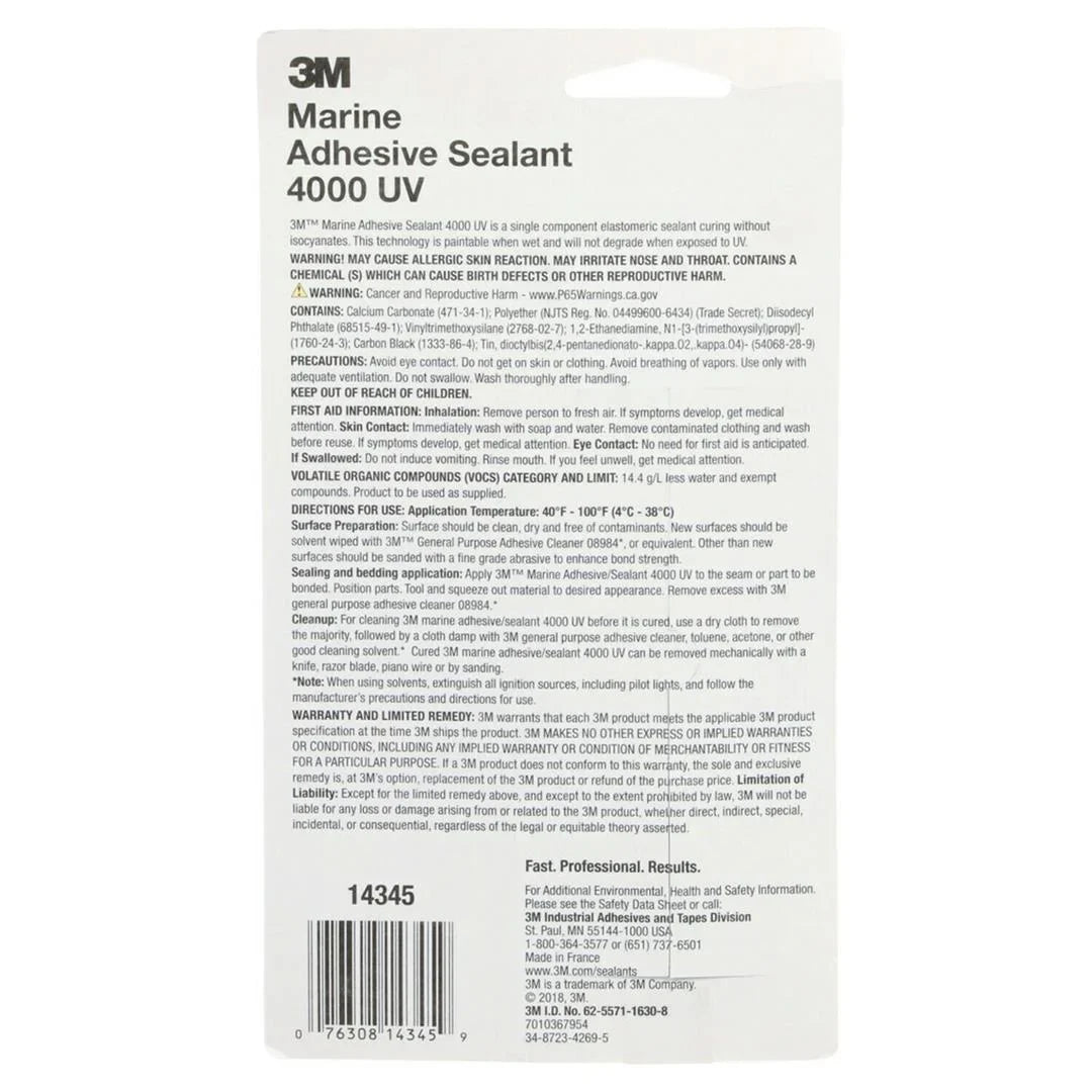 3M  Marine Adhesive Sizeealant 4000 Uv