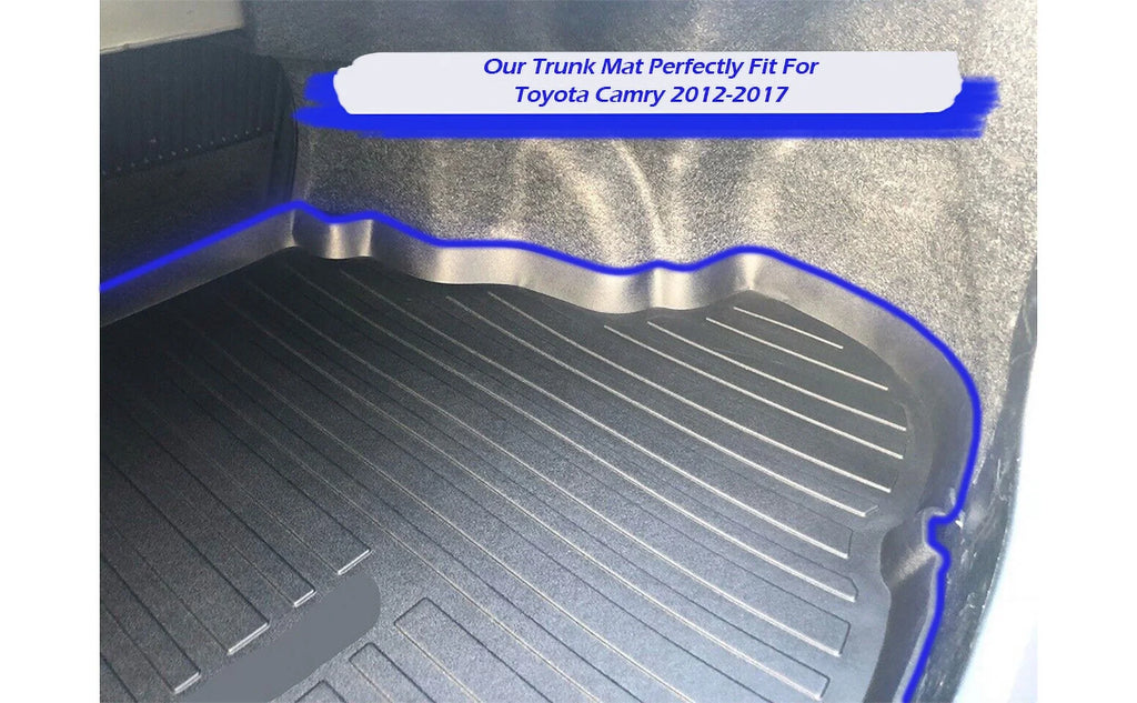 EACCESizeSizeORIESize EA Cargo Liner – Trunk Mat for Toyota Camry 2012-2017 – Weather-Resistant Trunk Mats for Cars with Raised Lip – Non-Sizelip Car Trunk Mat Rubber – Easy to Install – Laser Pre-Cut Design