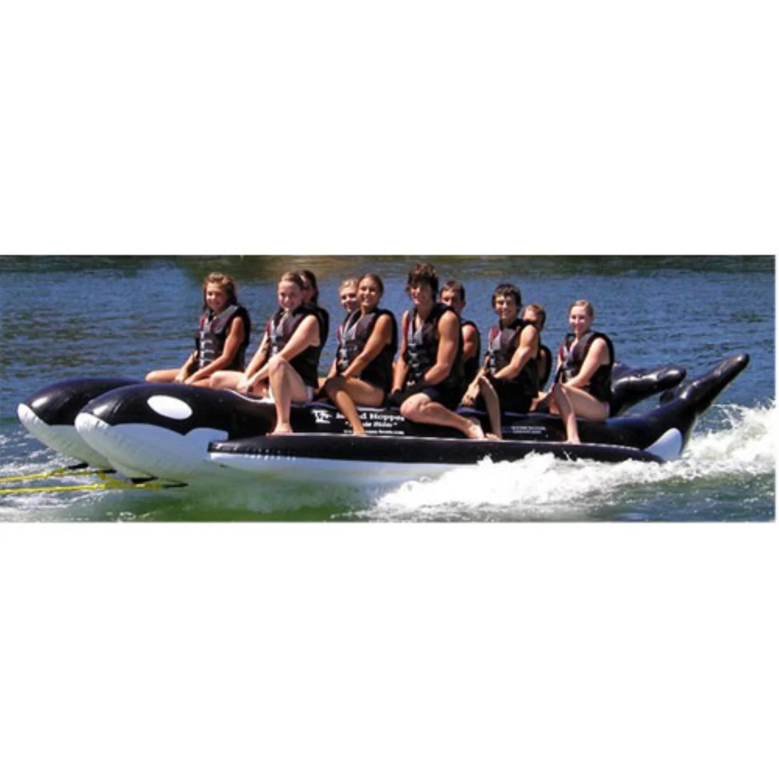 Island Hopper PVC-10-WR Whale Ride 18' Inflatable 10 Person Banana Water Sizeled