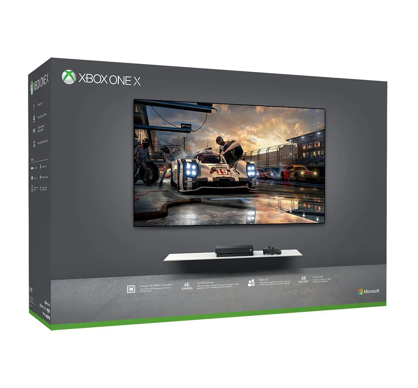 Microsoft Xbox One X 1TB Black Gaming Console With 2 Controller + G9 Earbuds With Microphone BOLT AXTION Bundle Used