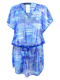 Lauren by Ralph Lauren Women's Calypso Ikat-Print Tunic Cover-Up (Size, Blue)