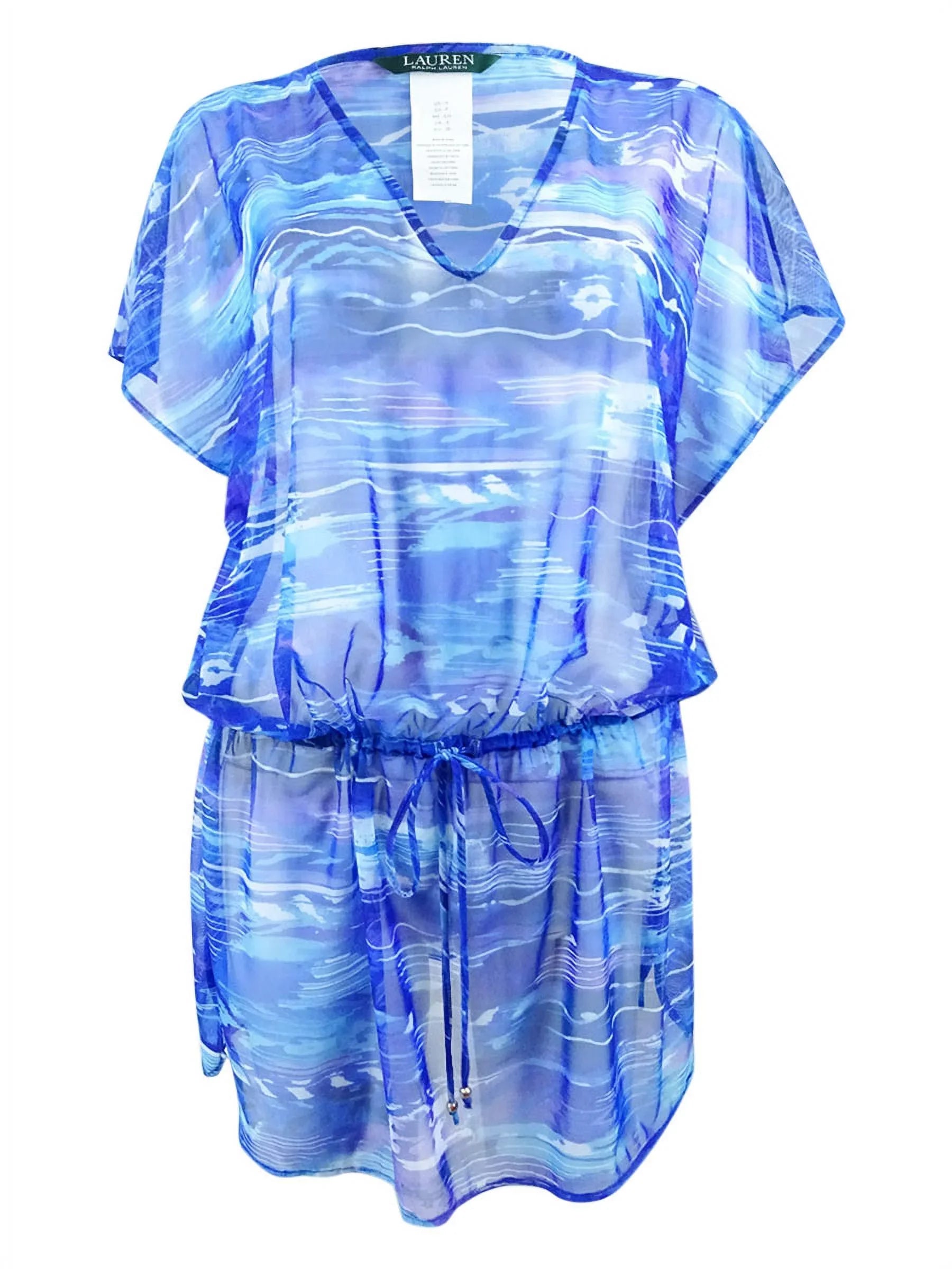 Lauren by Ralph Lauren Women's Calypso Ikat-Print Tunic Cover-Up (Size, Blue)