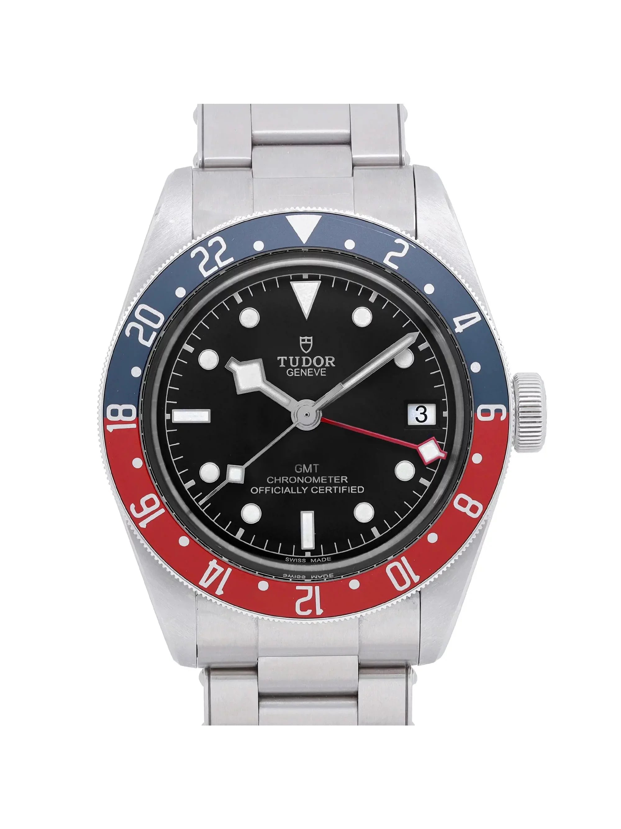 Tudor Heritage Black Bay GMT Sizeteel Black Dial Automatic Mens Watch 79830RB