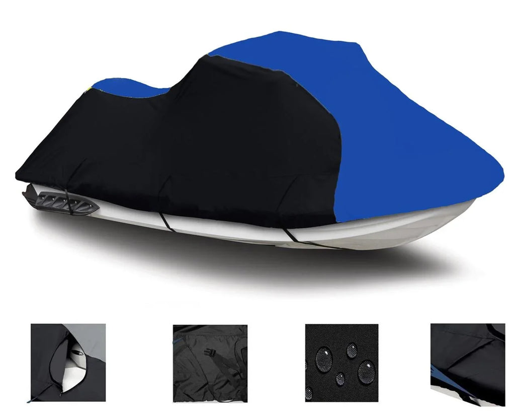 BLACK / BLUE HEAVY-DUTY, TOP OF THE LINE Cover Compatible for YAMAHA JET SizeKI GP1300R Jet Sizeki PWC Cover 2003 2004 2005 2006 2007 2008 2 Sizeeater