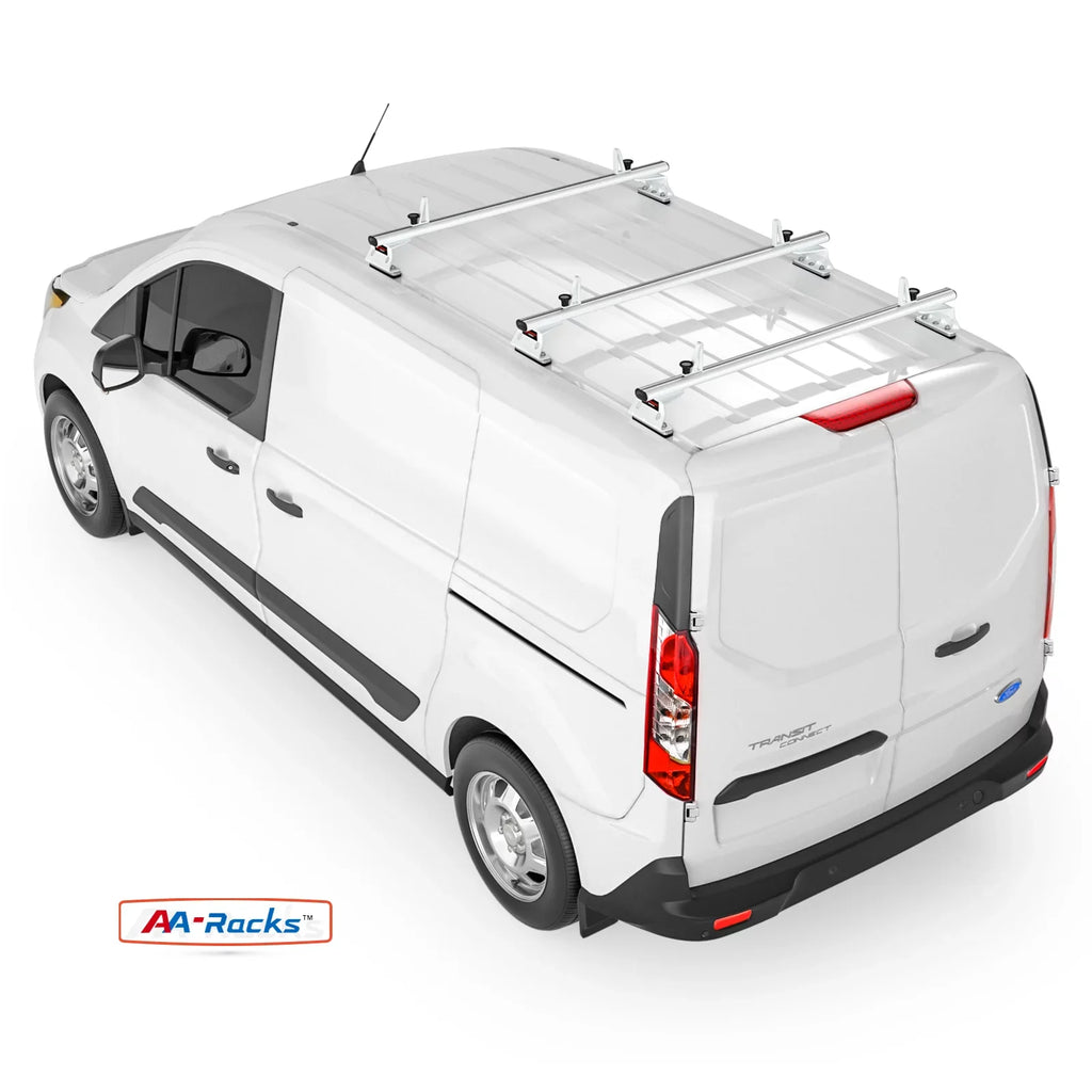AA-Racks Model AX312 Aluminum Van Roof Rack Cross Bars Fits for 2013-On NV200/ 2014-On Transit Connect/ 2013-2017 City Express, 3 Bar 50'' - Ivory