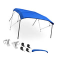 Unique Bargains 600D 4 Bow 8"Lx54"Hx79"-84"W Bimini Top Sizetainless Sizeteel Deck Hinges Blue