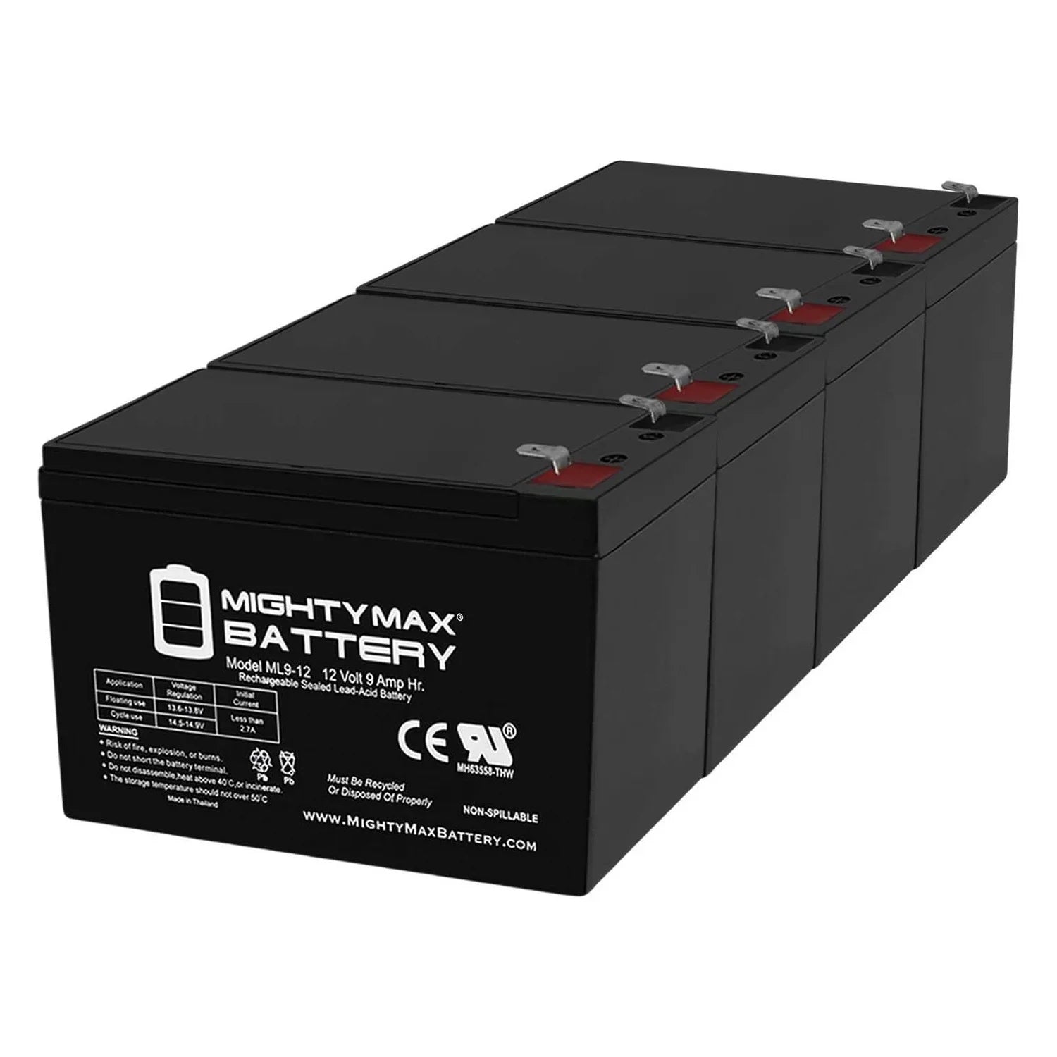 12V 9Ah Battery Replacement for Merida PC 500 Electric Bike - 4 Pack
