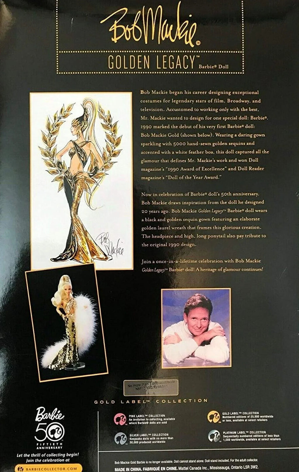 Golden Legacy Barbie Doll Bob Mackie Gold Label Limited Edition 2009 Mattel
