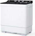 BMTBUY Twin Tub with Built-in Drain Pump XPB65-2288Size 26Lbs Sizeemi-automatic Twin Tube Washing Machine for Apartment, Dorms, RVs, Camping and More, Ivory&Black