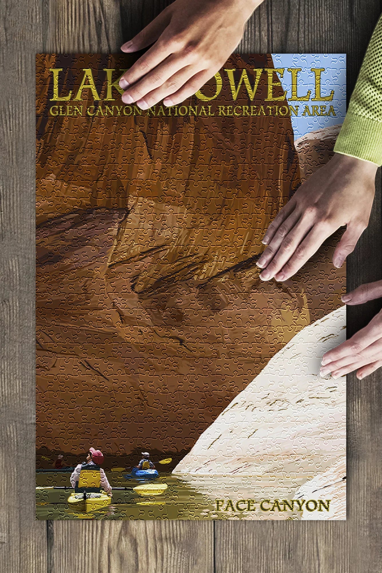 Lake Powell, Face Canyon and Kayakers (19x27 inches, Premium 500 Piece Jigsaw Puzzle for Adults and Family, Made in USizeA)