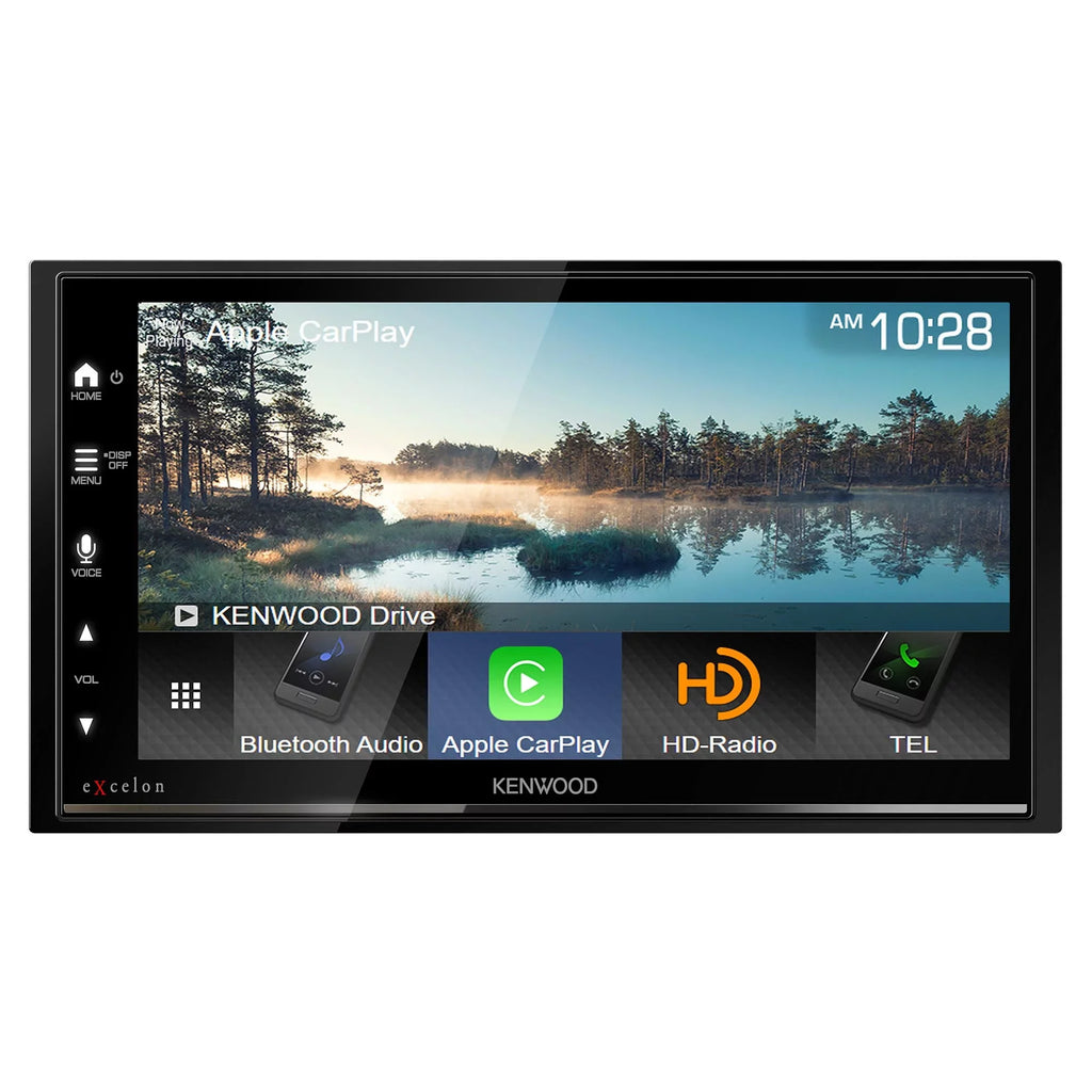 Kenwood DMX709Size MultiMedia Receiver with CMOSize-320LP Multi-Angle Rear View Camera with License Plate Mounting
