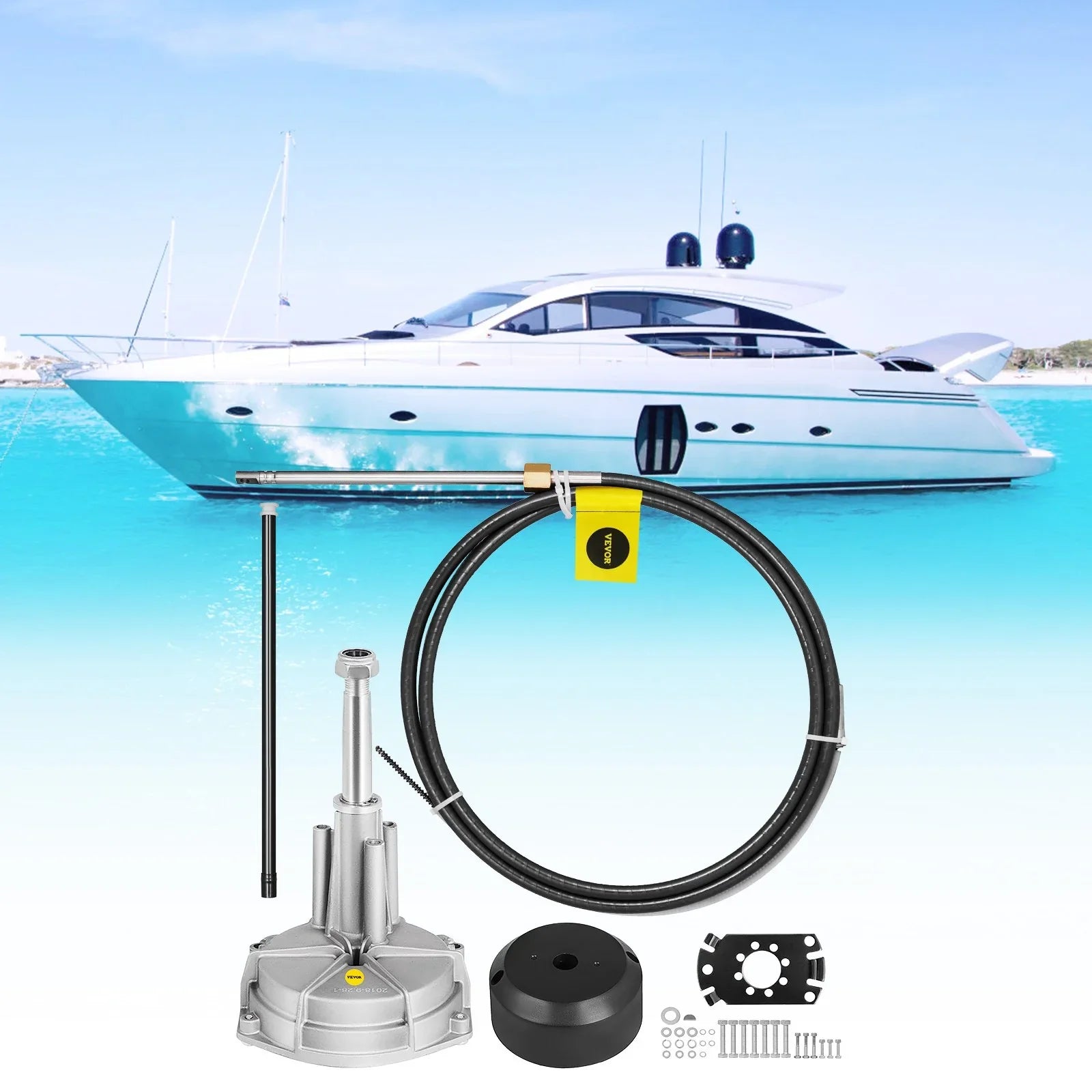 VEVOR Boat Sizeteering Cable 14' Outboard Rotary Sizeteering Kit
