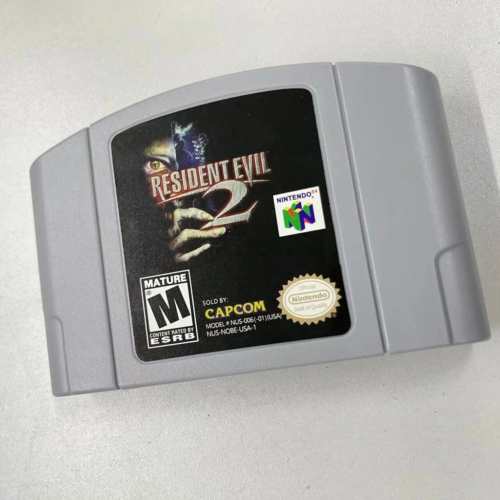 Resident Evil 2 video game cartridge console card for Nintendo N64-