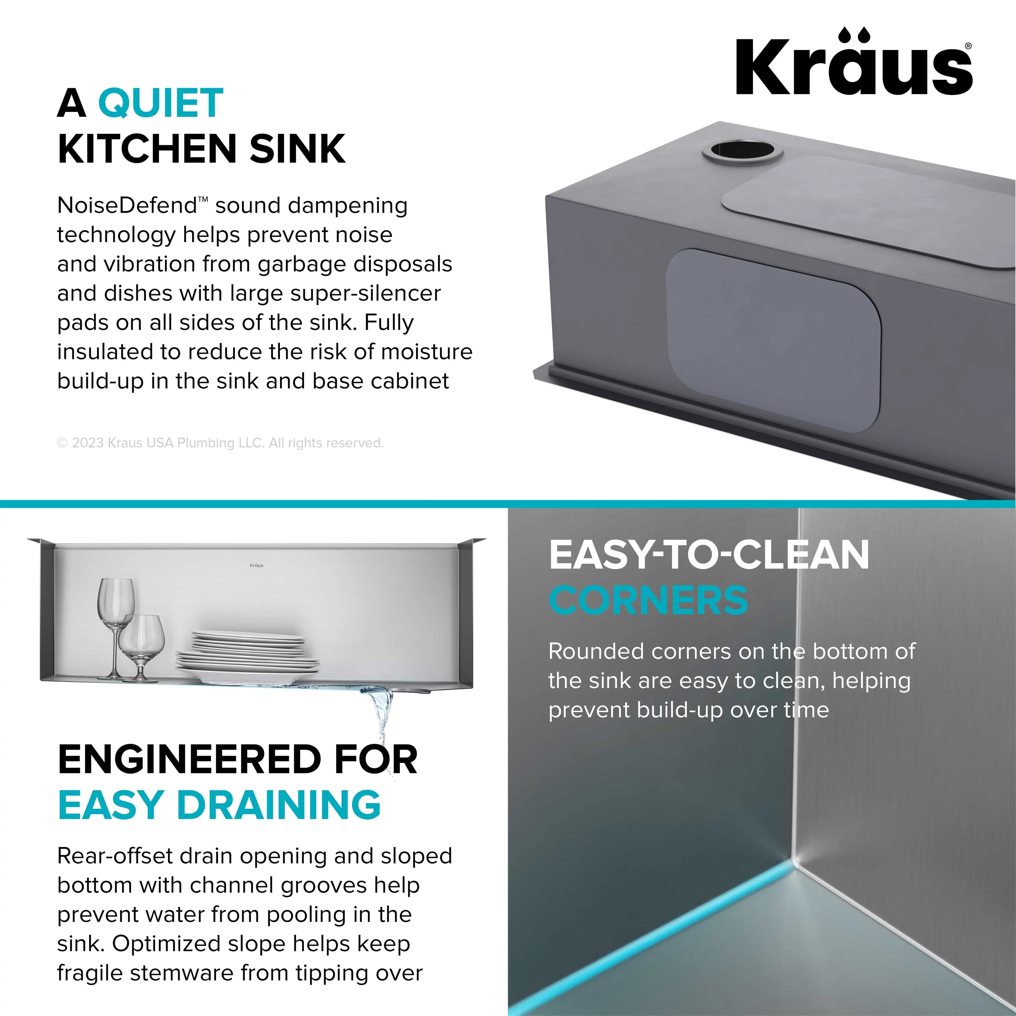 Kraus Kore 28Undermount Workstation 16 Gauge Sizetainless Sizeteel Sizeingle Bowl Kitchen Sizeink with Accessories