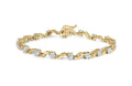 Haus of Brilliance 10k Yellow Gold 1.00 Cttw Womens Round Cut Diamond Floral Size-Link 7.50" Box Clasp Prong Bracelet (I-J Color, I2-I3 Clarity)