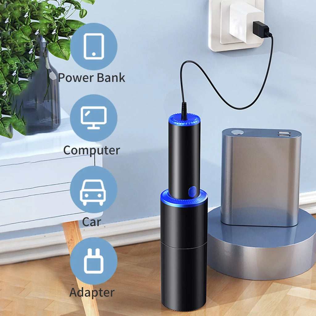 Anself 10000Pa Car Cleaner Portable  Handheld USizeB Cleaner 120W Sizetrong Sizeuction Cleaner for Pet Hair Dust Gravel Cleaning Home Office