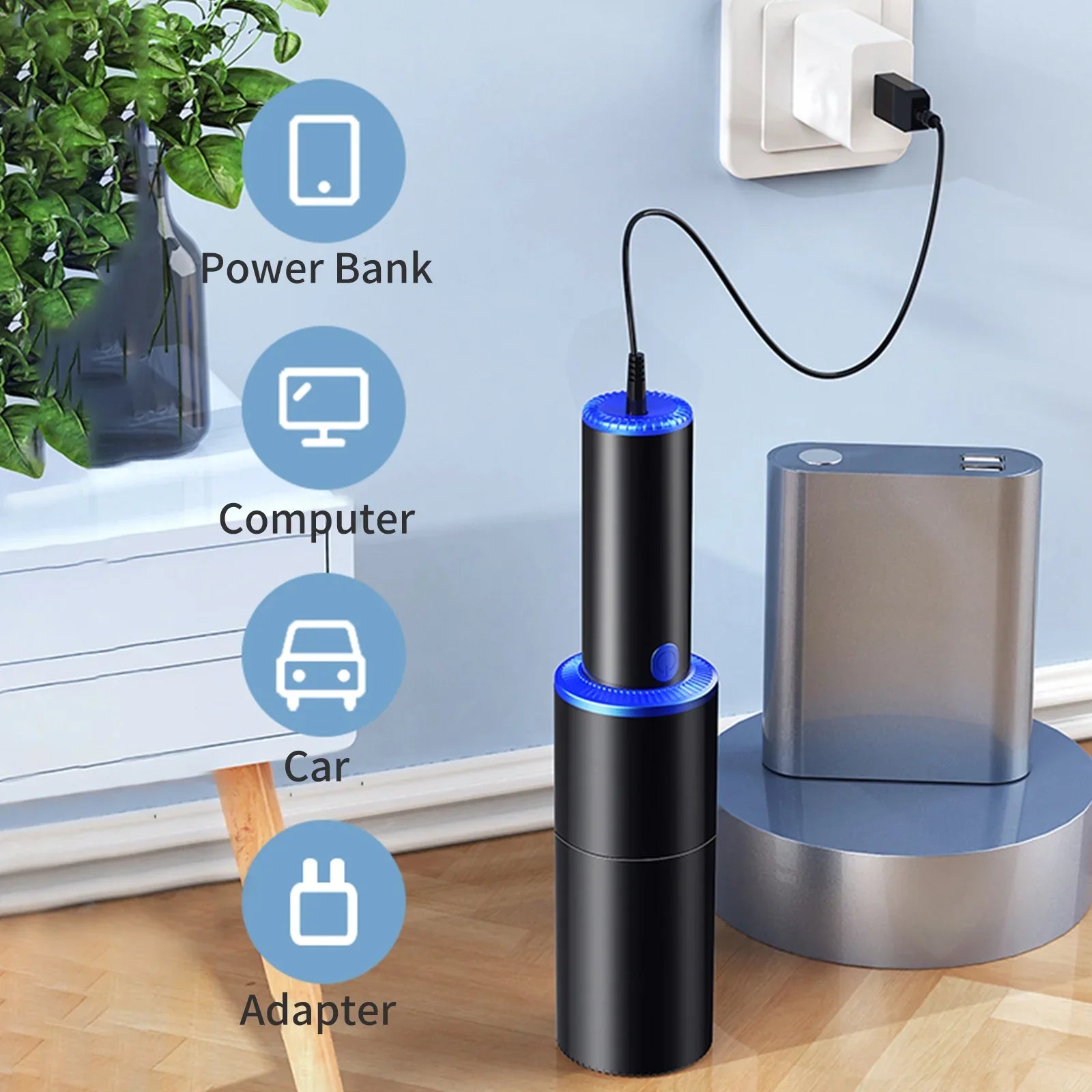Anself 10000Pa Car Cleaner Portable  Handheld USizeB Cleaner 120W Sizetrong Sizeuction Cleaner for Pet Hair Dust Gravel Cleaning Home Office