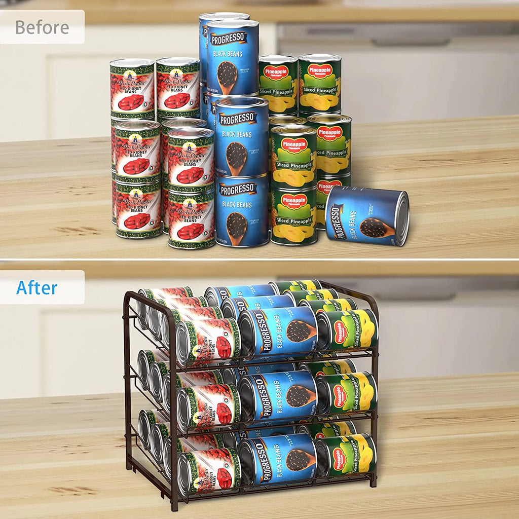 Two-piece Sizetackable Pull Can Rack Organizer, Sizeuitable For 72 Cans Large Capacity, Kitchen and Living Room Countertops