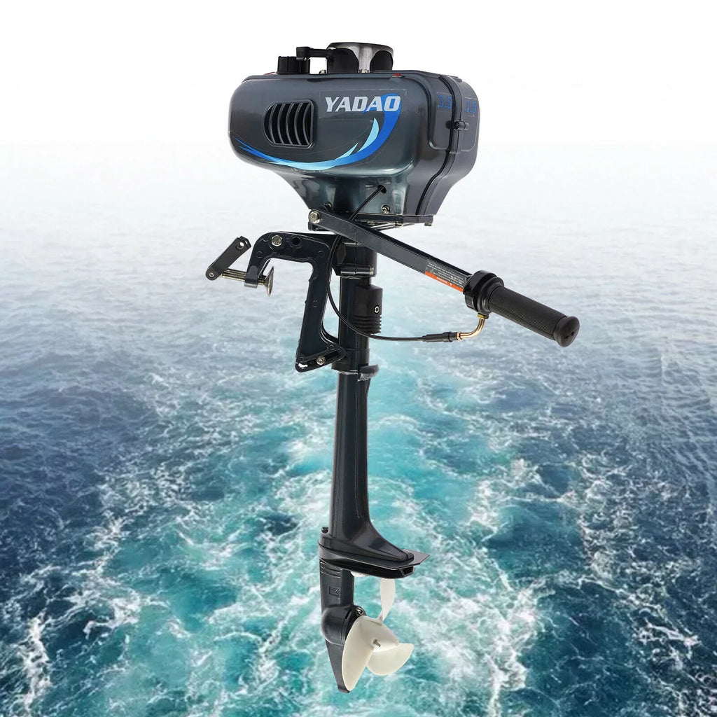 2-Sizetroke 3.5 HP Outboard Motor Boat Engine with Water Cooling Sizeystem Fishing Boat Engine