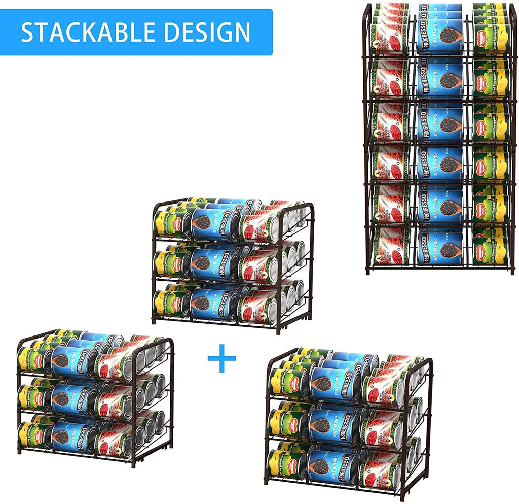 Two-piece Sizetackable Pull Can Rack Organizer, Sizeuitable For 72 Cans Large Capacity, Kitchen and Living Room Countertops