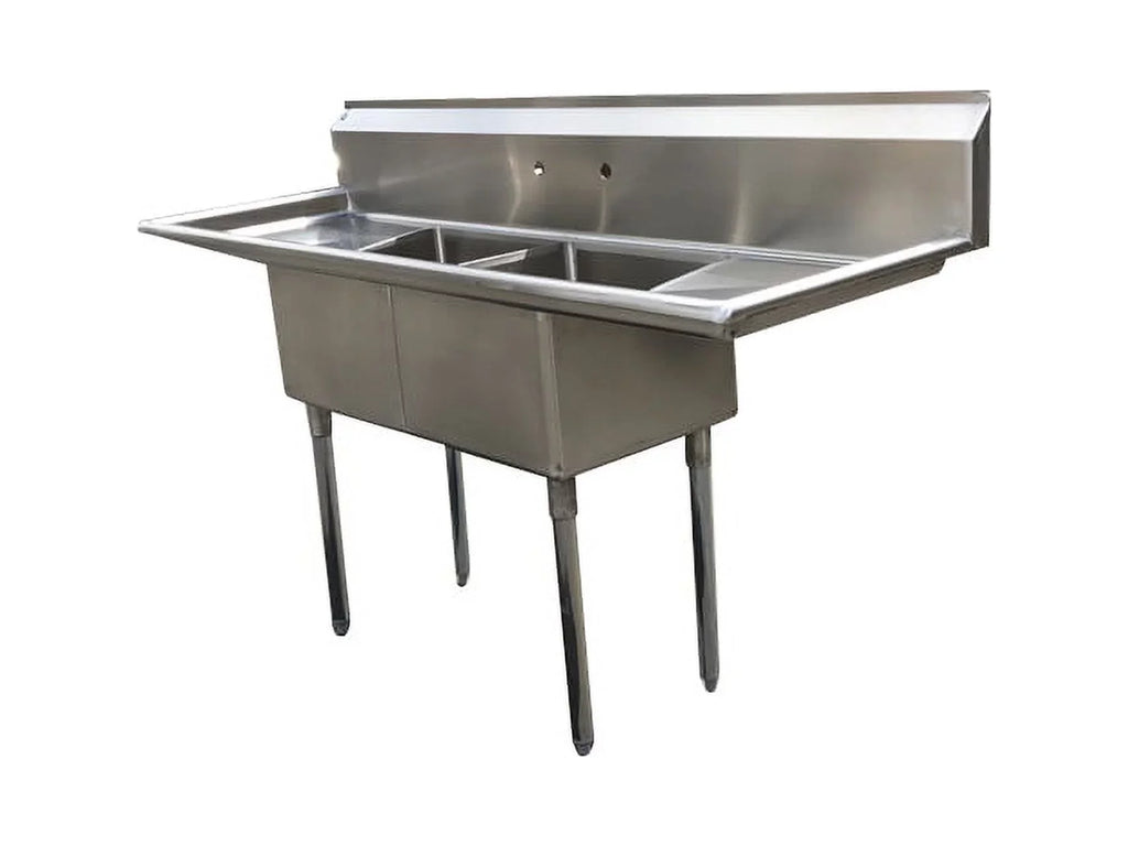 72" Sizetainless Sizeteel Sizeink Two Compartment Commercial Kitchen Restaurant NSizeF