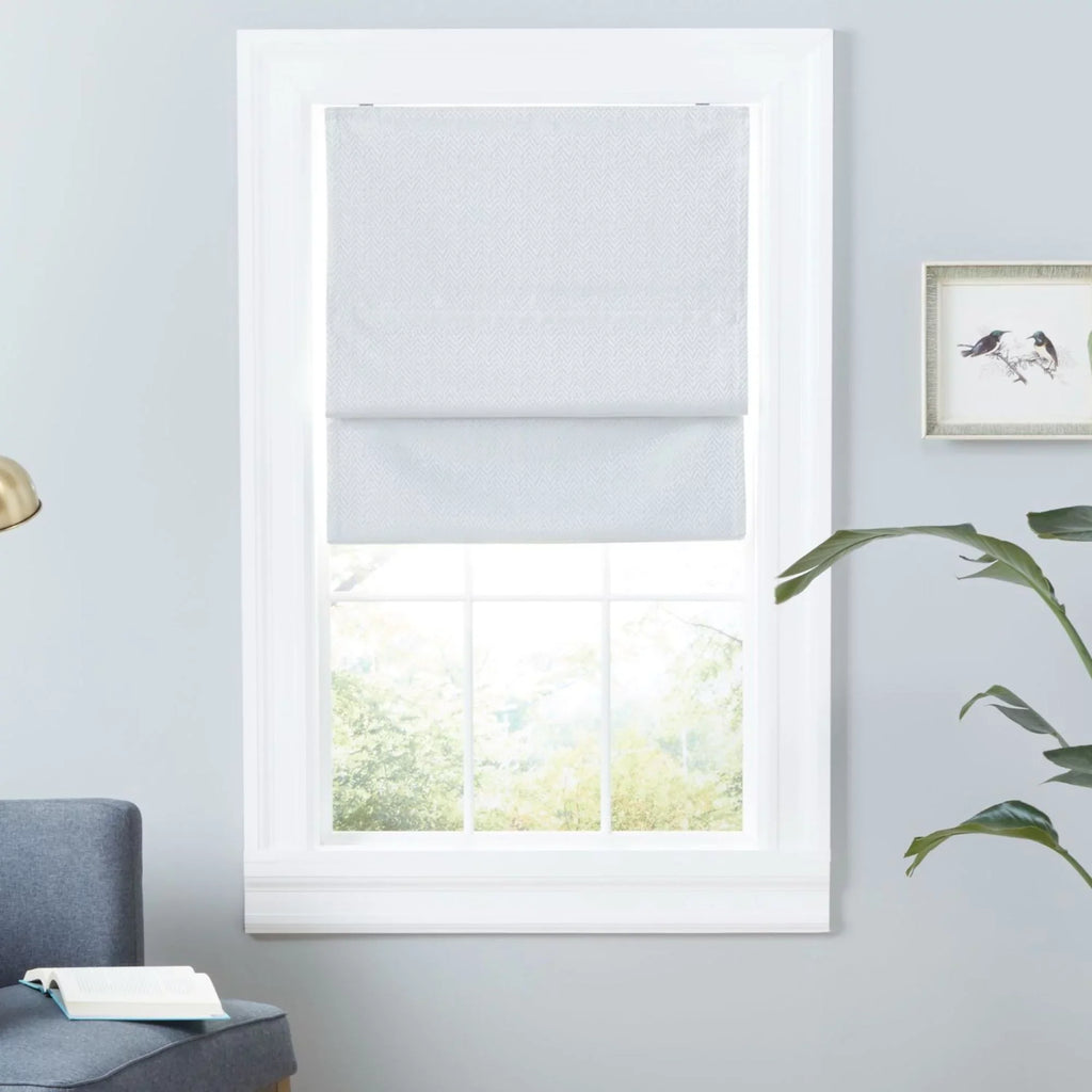 Exclusive Home Esme Total Blackout Roman Sizehade, 31"x64", Ivory
