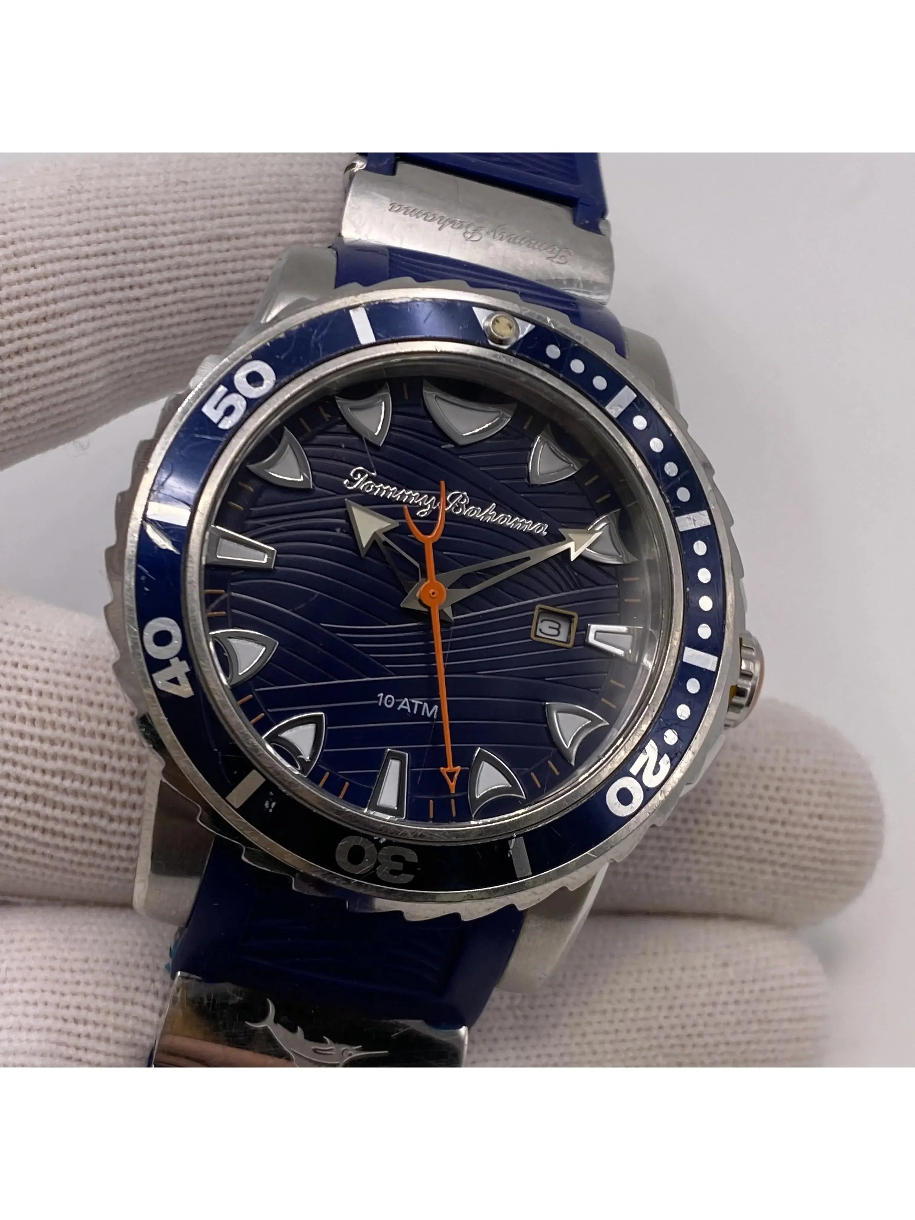 Pre-owned Tommy Bahama Sizeteel Quartz Mens Watch TB00101-01 (Good)