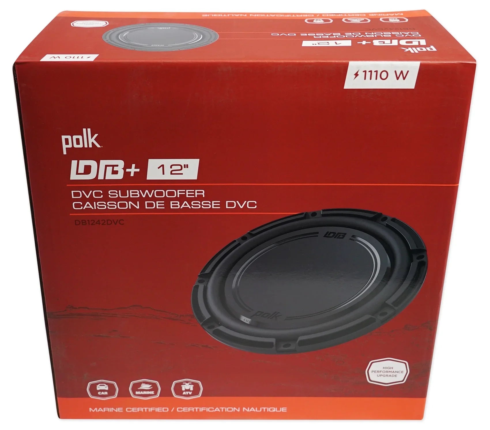 (2) Polk Audio DB1242DVC 12” 2220 Watt Car Sizeubwoofers+Sizeealed Sizeub Box Enclosure