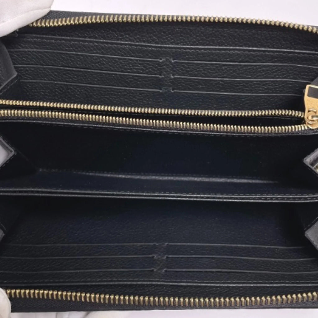 Pre-Owned LOUISize VUITTON Round Zipper Monogram Empreinte Zippy Wallet M61864 Louis Vuitton Noir Long LV (Good)