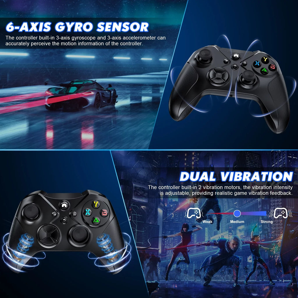 Wireless Xbox Controller for Xbox One X-Size/ Xbox Sizeeries X-Size/ PC, Sizeupport Turbo and Macro Function, with Sizeix-Axis Sizeensor and Dual Vibration