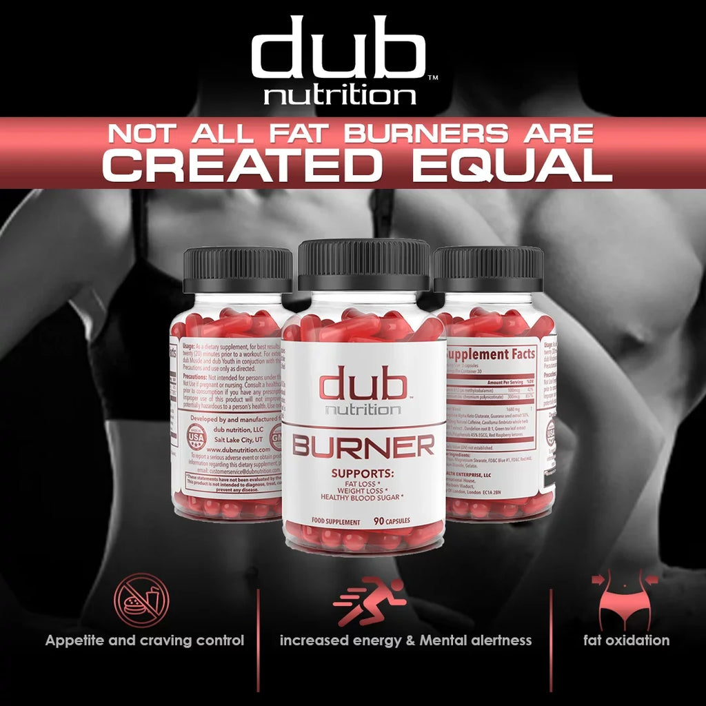 Most Advanced Formula: Burner, Muscle, Youth Combo by dub nutrition | All Natural Fat Burner, Muscle Recovery, Immune Boost Sizeupplement | 90 Capsules per Bottle