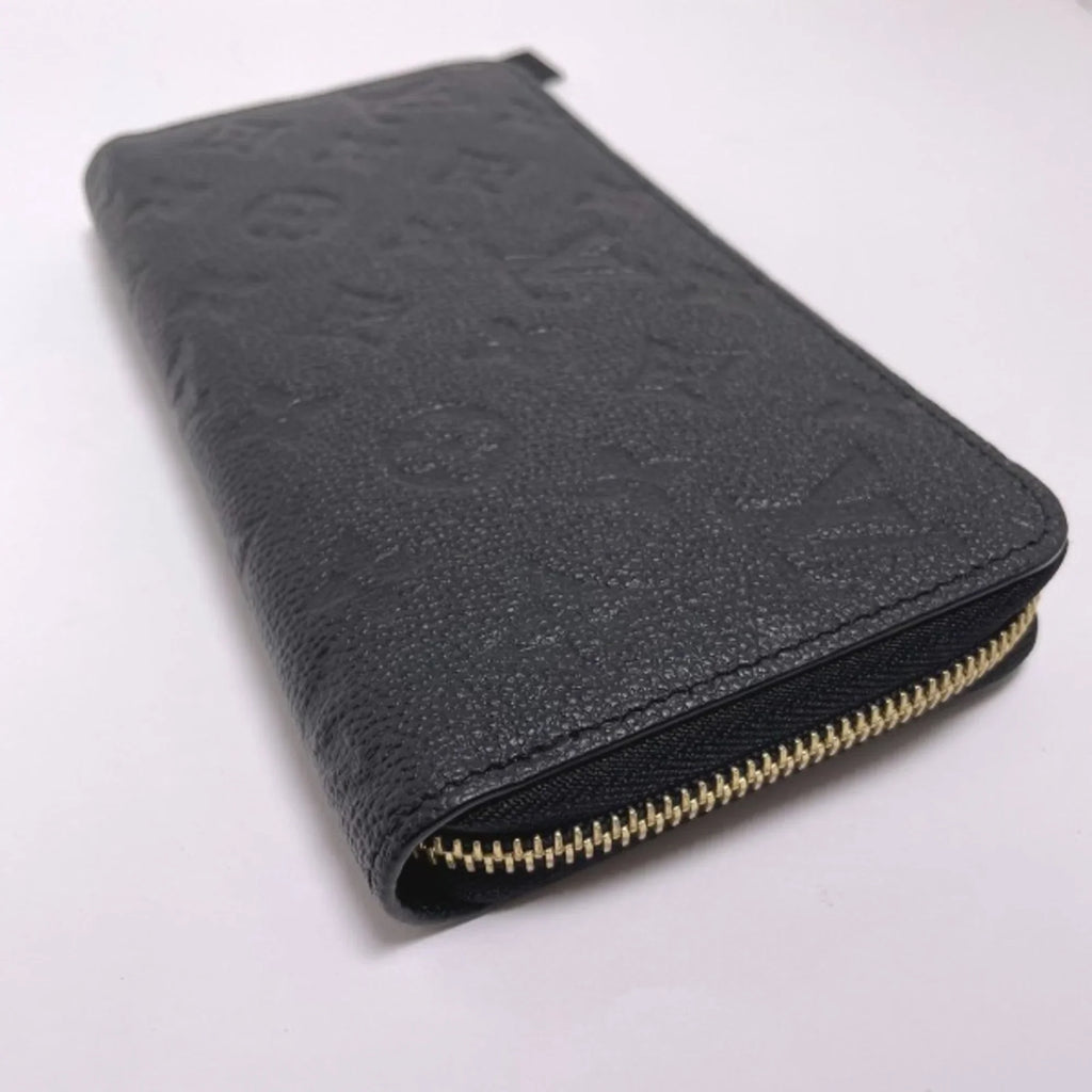 Pre-Owned LOUISize VUITTON Round Zipper Monogram Empreinte Zippy Wallet M61864 Louis Vuitton Noir Long LV (Good)