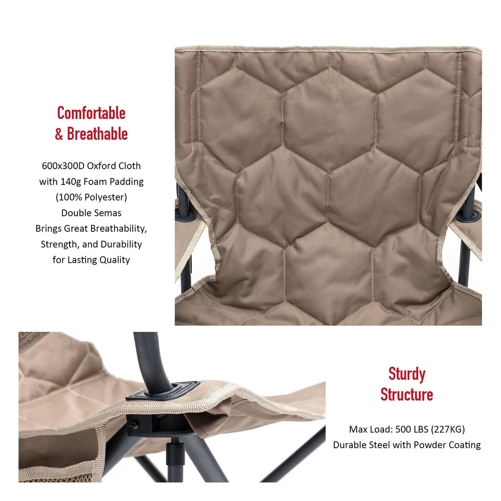 Oversized Folding Camping Chair - 12.13 - Experience comfort and style on all your outdoor adventures!