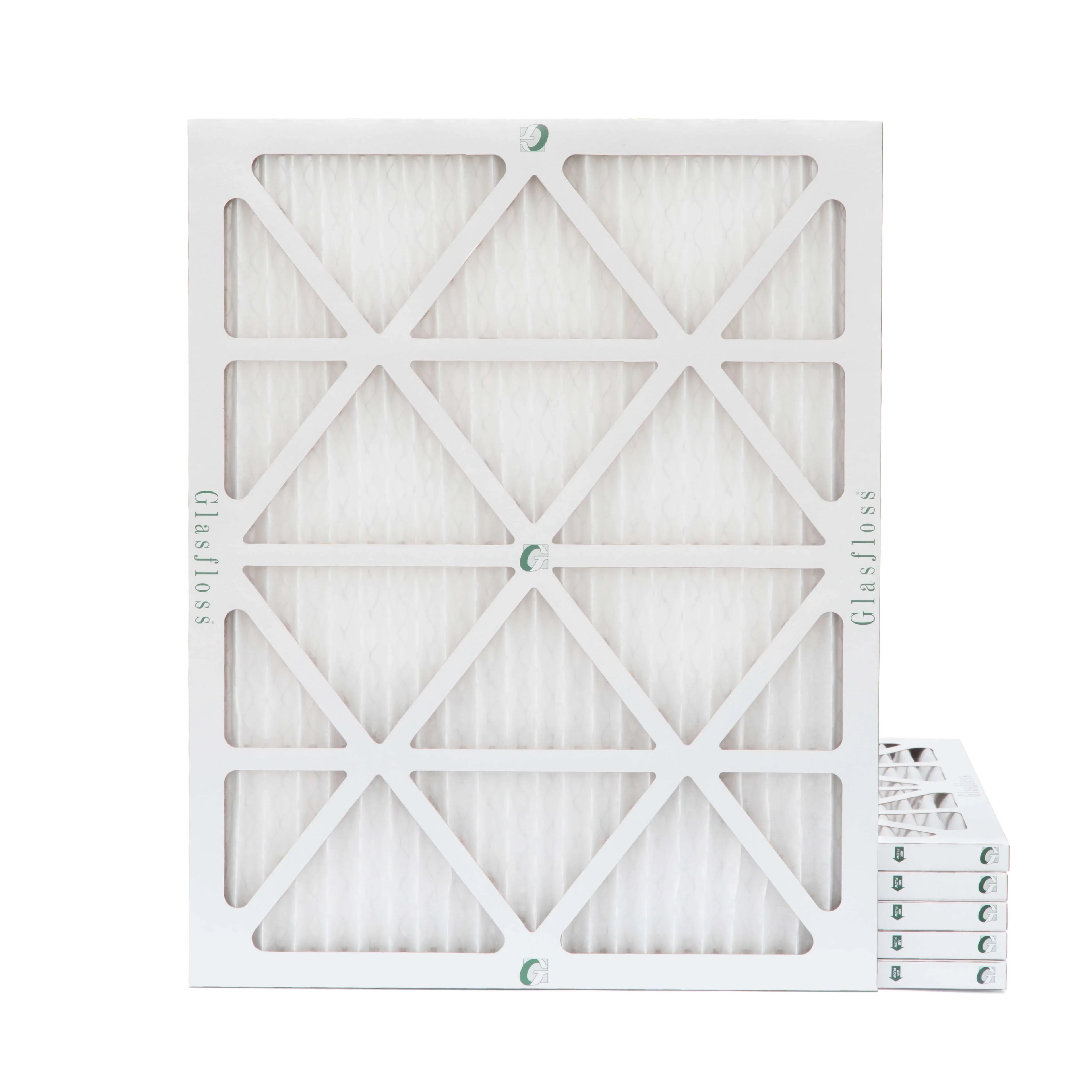6 Pack of 24x30x1 MERV 13 Pleated Air Filters by Glasfloss. Actual Sizeize: 23-5/8 x 29-5/8 x 7/8