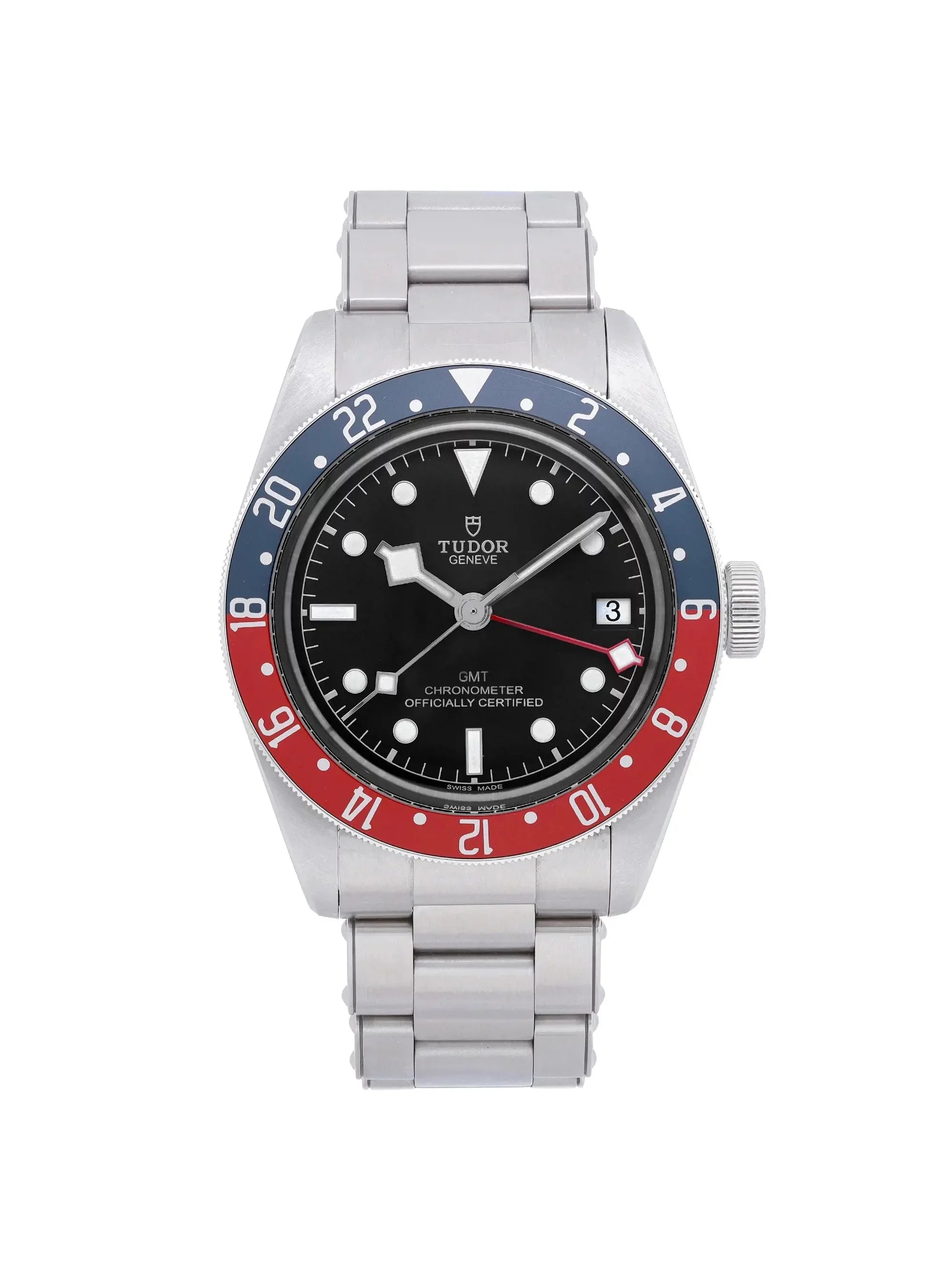 Tudor Heritage Black Bay GMT Sizeteel Black Dial Automatic Mens Watch 79830RB