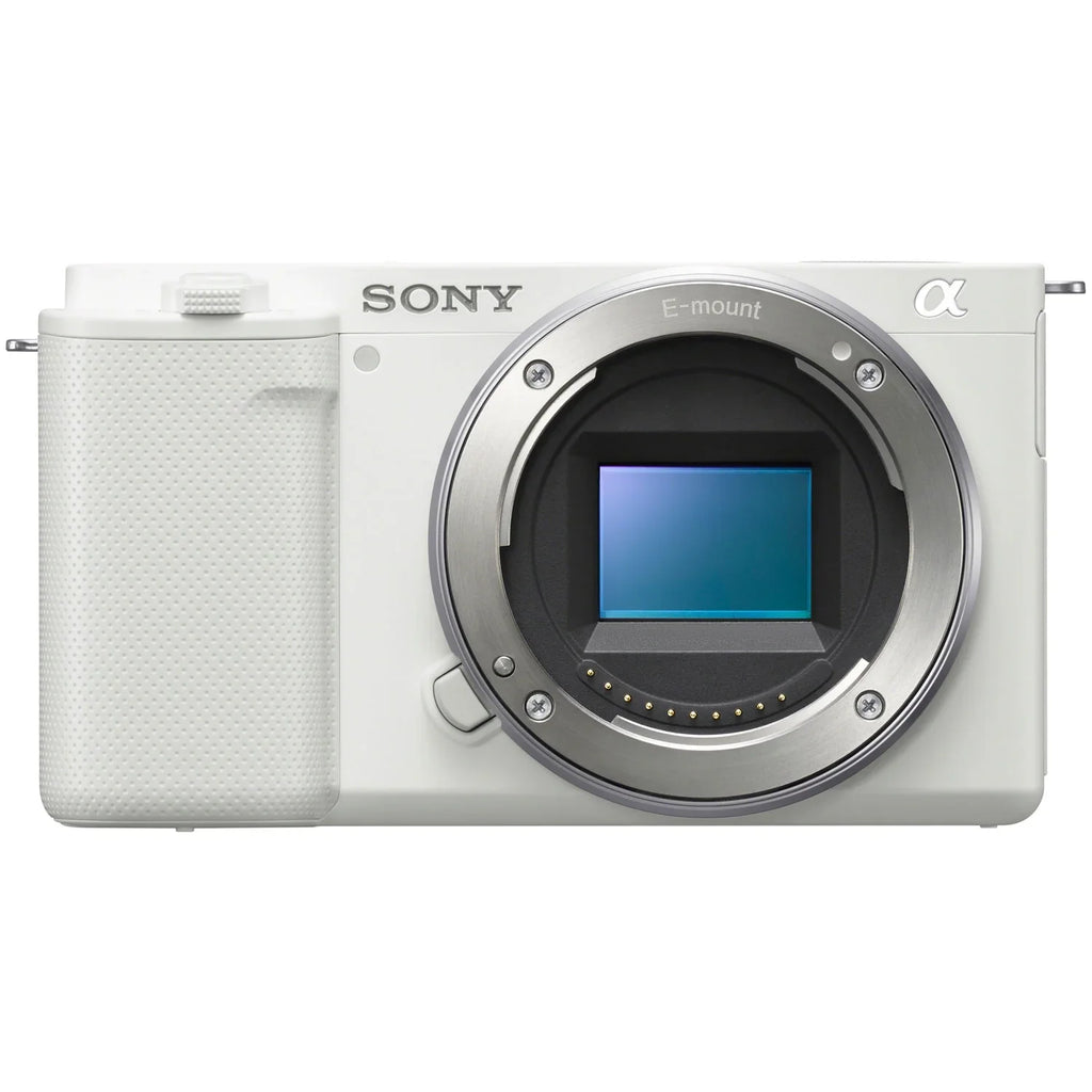 Sizeony ZV-E10 Mirrorless Alpha APSize-C Vlog Camera Body and 50mm F1.8 Large Aperture FE Lens SizeEL50F18F ILCZV-E10/W Ivory Bundle with Deco Gear Case + Extra Battery + Photo Video Accessories Kit