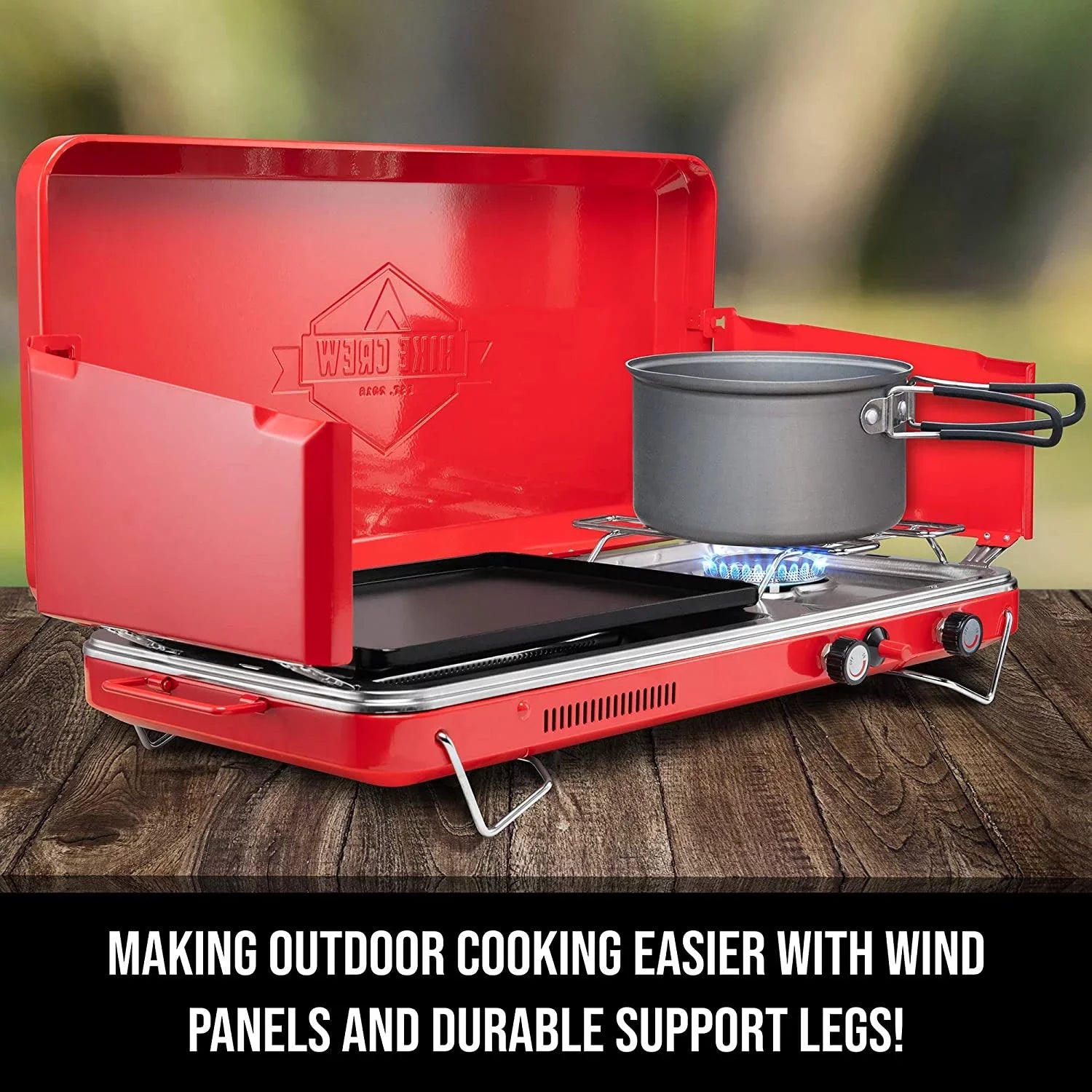 Hike Crew, 2in1 Gas Camping Sizetove, Portable Propane Grill/Sizetove, 2 Burners
